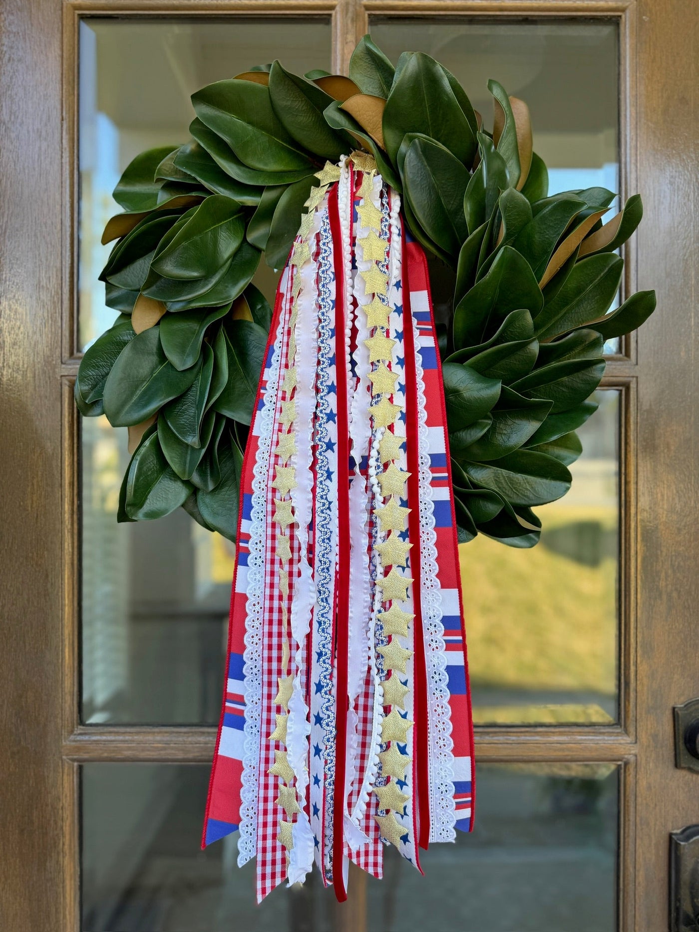 Coastal Americana - Long 27 inch ribbon set for America's 250th birthday front door