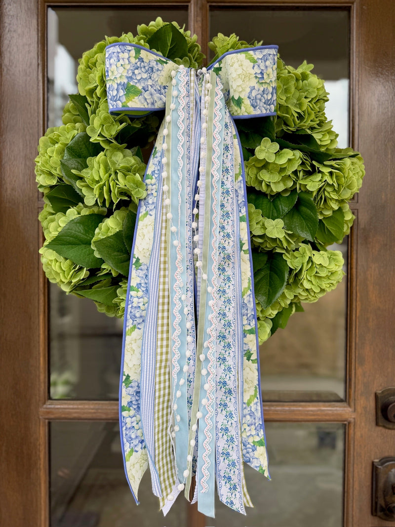 Hydrangea House Designer Bow for a coastal Maine spring entrance by House of Turnberry