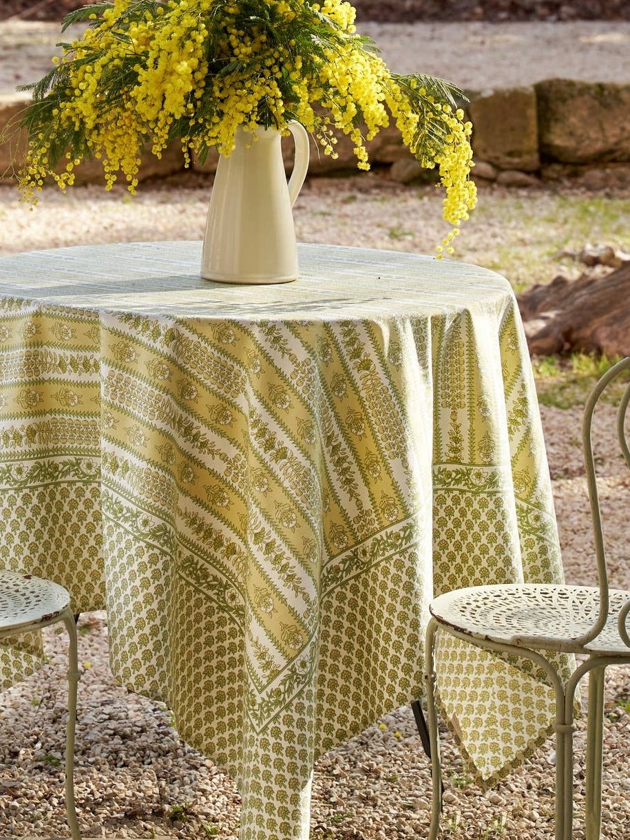 Heirloom Meadow Tablecloth set for an elevated Easter table by House of Turnberry