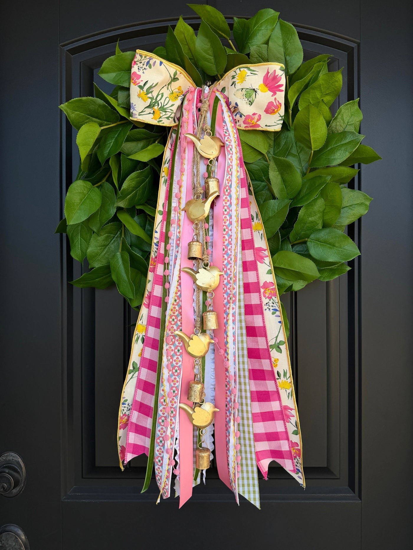 Garden Party Designer Bow Easter spring front door by House of Turnberry