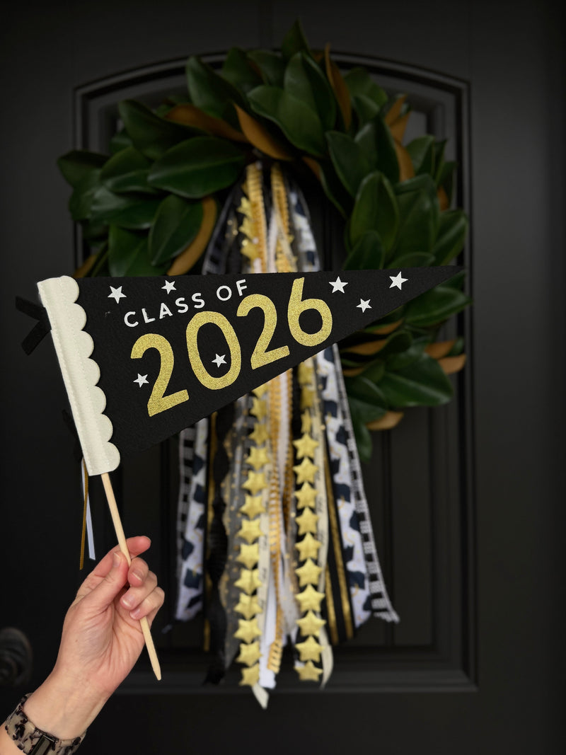 Class of 2026 Pennant displayed for graduation party styling by House of Turnberry